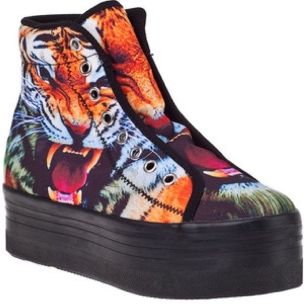 Jeffrey Campbell hiya tiger platform sneakers